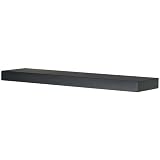 24 Flat Black Wood Shelf by