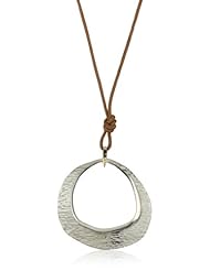 Shaesby "Flamenco" 14k Yellow Gold and Silver Open Freeform Pendant Necklace