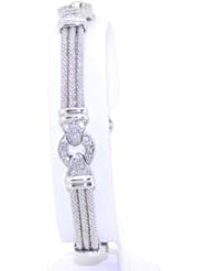 18K White Gold Diamond 7" Cable Link Bracelet