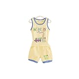 Laparc (ラパルク) アンサンブル ベビー キッズ イエロー ブルー ( 90cm 100cm 110cm 120cm ) タンクトップ 短パン (120cm, 黄02)