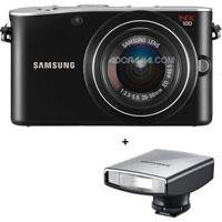 Samsung NX100 AF DSLR Digital Camera - Black- with 20-50mm Zoom Lens, & Samsung SEF15A A-TTL External Flash