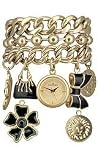 AK Anne Klein Charm Bracelet Gold-tone Champagne Dial Women's watch #10/9204CHRM