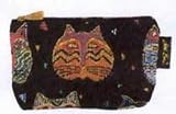 Laurel Burch Feline Faces Tapestry Cosmetic Bag
