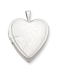 Genuine .925 Sterling Silver 20mm Mother and Baby Heart Locket. 100% Satisfaction Guaranteed.