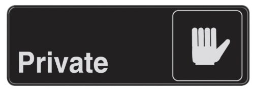 Hillman 841756 Private Visual Impact Self Adhesive Sign, Black and White Plastic, 3x9 Inches 1-Sign