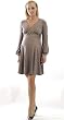 The Olian Beaded Empire V-neck Rayon Knit Dress