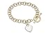 14K White and Yellow Gold Heart Tag Bracelet