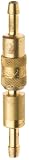 Brass Single Shut-Off Quick Connector 1/8 Barb, .39 OD, 1.43L Coupler, .67L Plug with Buna-N Seal