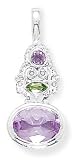 Scroll Design Pendant with Amethyst and Peridot