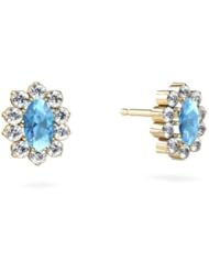 Genuine Blue Topaz 14kt Yellow Gold Earrings