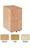 Jemini 3-Drawer Under-Desk Pedestal Oak KF72088, Pack Size [ 1 ] SKU KF72088