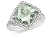 4 3/8 Carat Green Amethyst and Diamond 14K White Gold Ring 4 3/8 Carat Green Amethyst and Diamond 14K White Gold Ring
