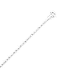 Sterling Silver 1.5mm Diamond-cut Rope Chain - 16 Inch