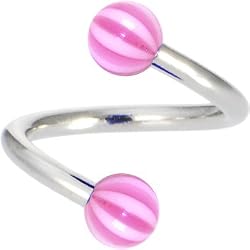 Flamingo Beach Ball Spiral Twister Belly Ring