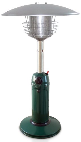 Garden Sun GS3000GN Table Top 11,000 BTU Propane Powered Patio Heater With Push Button Ignition, Green
