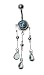 Sterling Silver Belly Ring with CZ