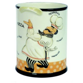Fat French Chef Bistro Decor Kitchen Utensil Holder