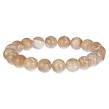 10mm Natural Mother-of-Pearl Stretch Bracelet, 7.5