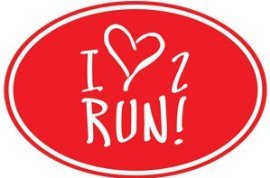 1Line Sports I Love 2 Run Sticker