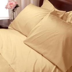 Egyptian Linens 1200-Thread-Count Egyptian Cotton 4pc 1200TC Bed Sheet Set, Queen, GOLD Damask Solid 1200 TC