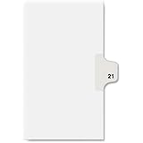 Avery Legal Dividers, Premium Individual Tab Titles, Letter Size, Side Tabs, #21, Pack of 25 (01021)