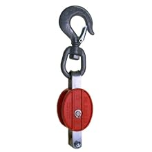 Campbell 3101G 2" Single Nylon Shell Block with Loose Swivel G Latch Hook, 500 lbs Load Capacity, 3/8" - 1/2" Rope, 2" Sheave