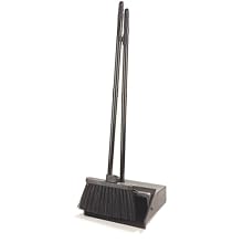 Carlisle 36141503 Duo-Pan Dust Pan and Lobby Broom Combo, 11-4/5" Head Width, 36" Overall Length, Black