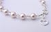 Wedding Bridal jewelry Pearl and Crystal Heart Charm Bracelet
