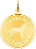 14K Yellow Gold Labrador Retriever Disc Charm Pendant