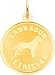 14K Yellow Gold Labrador Retriever Disc Charm Pendant