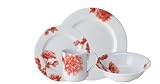 Royal Worcester Red Peony 4 piece place setting- Dinner, Salad, Cereal Bowl and Mug