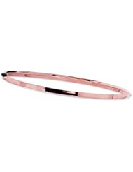 14K Rose Gold 08" 2.75mm Polish Round Triangular Tube Stackable Bangle
