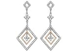 1 Carat Diamond 14K Pink and White Gold Earrings
