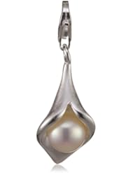 VINANI brand Germany 925 Sterling Silver Charm Pendant Calla Lily matte/shiny with Pearl Blossom HCAL