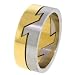 Lightning Bolt Gold Anodized Stainless Steel Puzzle Ring - Size 10