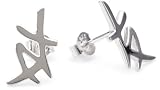 VINANI German 925 Sterling Silver Women Stud Earrings Chinese Inscription Friendship shiny OCF