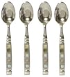 Decorative Condiment Spoon with Mother of Pearl Handle Set of Four