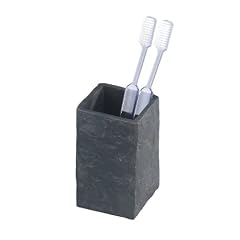Wenko 17920100 Zahnputzbecher Slate Rock - Polyresin, � 6 x 10.5 cm, Schiefer-Optik