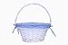 KRZIL Easter Basket Gift Basket Oval Willow Round Wicker Storage Basket with One Drop Down Handle Fabric Cotton Linen for Office, Bedroom, Closet, Toys