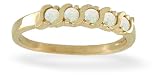 14K Yellow Gold Genuine Round Opal Ring
