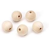 Darice 9119-47 Big Value Wood Round Bead, Natural, 20mm, 30 piece