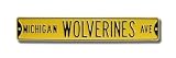 MICHIGAN WOLVERINES MICHIGAN WOLVERINES AVE Yellow AUTHENTIC METAL STREET SIGN (6 X 36)