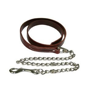 Western Latigo Leather Lead w/Chain