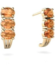 Genuine Fire Opal 14kt Yellow Gold Earrings