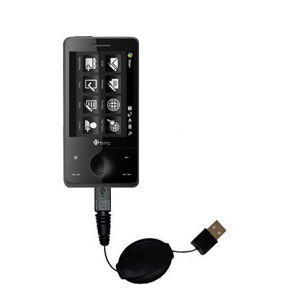 Retractable USB Cable for the HTC Touch Pro2 with Power Hot Sync and Charge capabilities - uses Gomadic TipExchange Technology