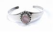 STERLING SILVER BANGLE BRACELET with Pink Mother of Pearl
