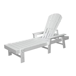 Polywood Outdoor Furniture South Beach Chaise Lounge, White-Recycled Plastic Materials by