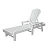 Polywood Outdoor Furniture South Beach Chaise Lounge, White-Recycled Plastic Materials