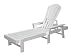 Polywood Outdoor Furniture South Beach Chaise Lounge, White-Recycled Plastic Materials
