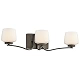 IMAGE OF Kichler Lighting 45330OZ Truett - Three Light Bath Vanity, Olde Bronze Finish with Satin-Etched Opal Glass
